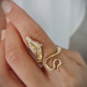 Ejderha Özel Tasarım Yüzük 14 Ayar