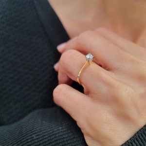 Klasik Tektaş Yüzük 14 Ayar