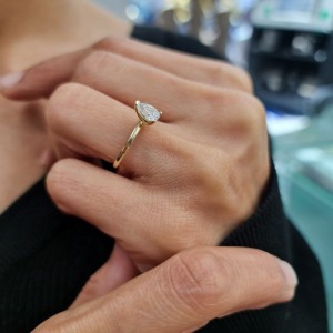 Damla Tektaş Yüzük 14 Ayar