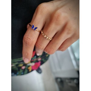 Mavi Sedefli Kelebek Yüzük 14 Ayar Mavi Sedefli Kelebek Yüzük 14 Ayar