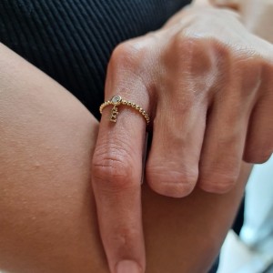 Sallanan E Harf Yüzük 14 Ayar 