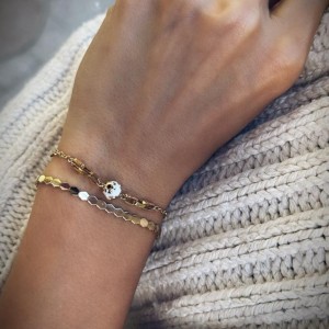 Beyaz Mineli Kartanesi Bileklik 14 Ayar Altın Beyaz Mineli Kartanesi Bileklik 14 Ayar Altın