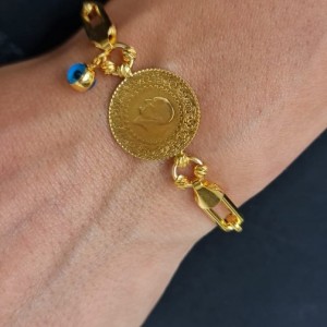 Liralı Zincir Bileklik (Çeyrek Altın)