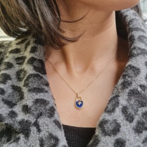 Mineli Yonca Altın Kolye