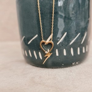 Altın Kalp Yıldırım Kolye Altın Kalp Yıldırım Kolye