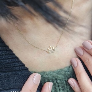 Altın Prenses Tacı Taşlı Kolye