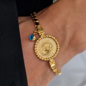 Dorika Çerçeveli Arpa Liralı Bileklik (Çeyrek Altın) Dorika Çerçeveli Arpa Liralı Bileklik (Çeyrek Altın)