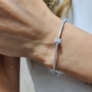 Taşlı Suyolu Baget Kelepçe Titanyum Esnek 14 Ayar