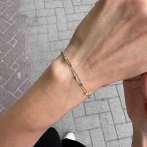 İki Sıra Dorika Zincir Bileklik 14 Ayar Altın İki Sıra Dorika Zincir Bileklik 14 Ayar Altın