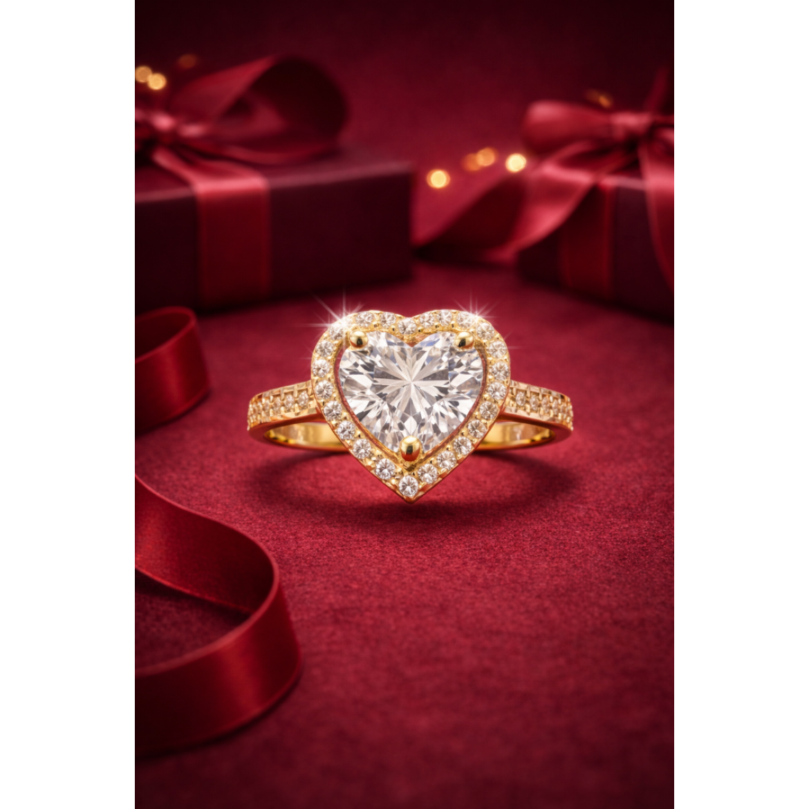 Kalp Baget Yüzük / Sevgililer Günü Hediyesi (333 Milyem)