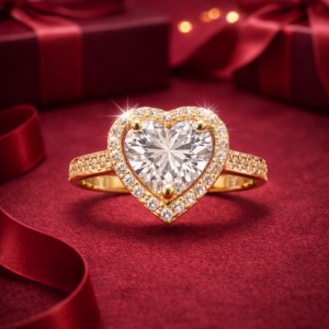 Kalp Baget Yüzük / Sevgililer Günü Hediyesi (333 Milyem)