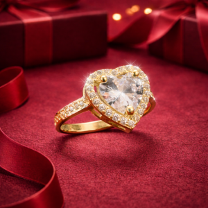 Kalp Baget Yüzük / Sevgililer Günü Hediyesi (333 Milyem)