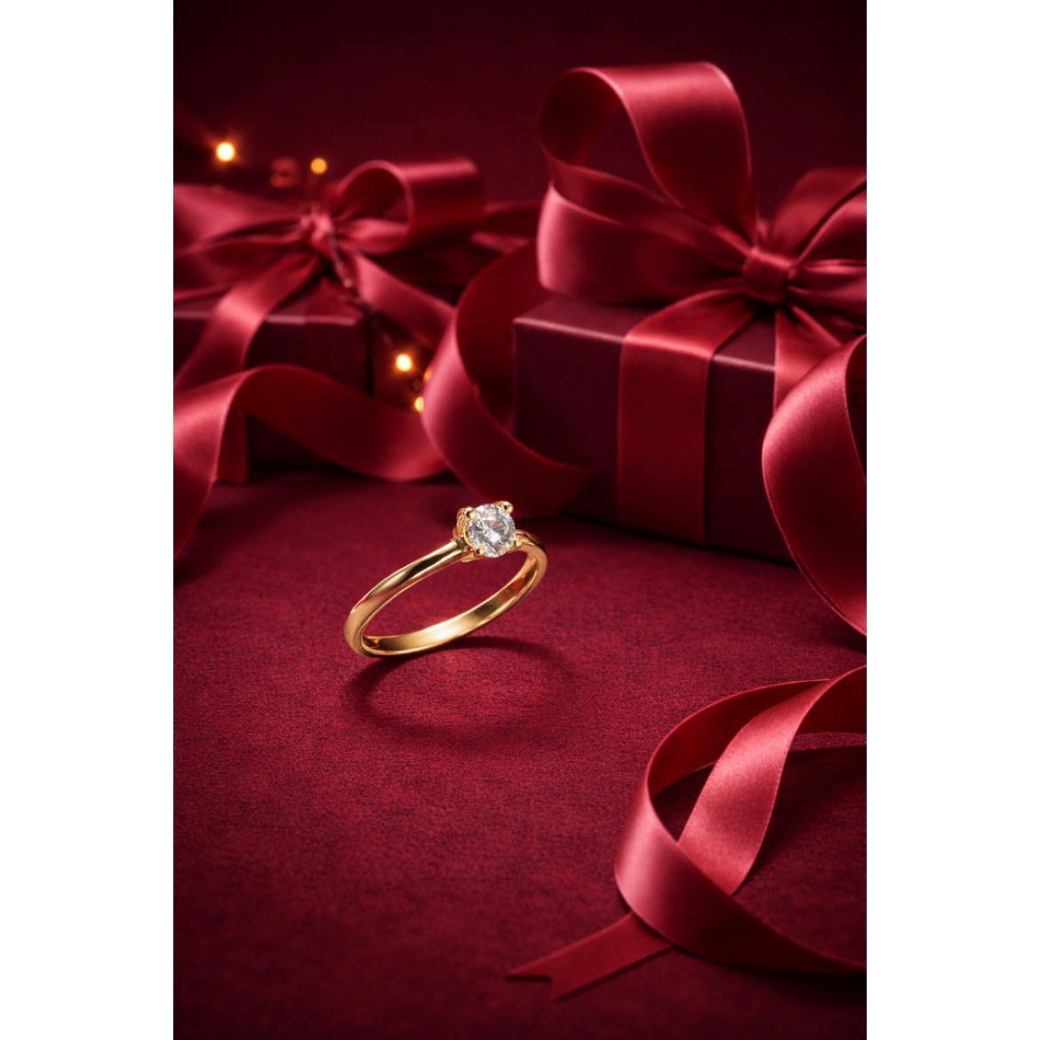 Altın Tektaş Yüzük  Sevgililer Günü İçin (333 Milyem)