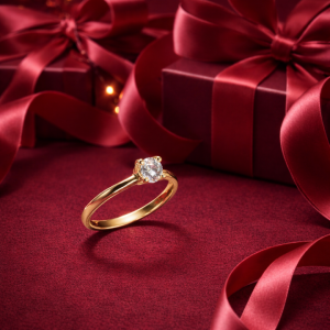 Altın Tektaş Yüzük  Sevgililer Günü İçin (333 Milyem)