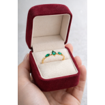 Yeşil Taşlı Fantezi Yüzük 14 Ayar Altın