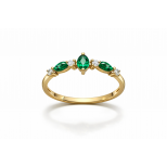 Yeşil Taşlı Fantezi Yüzük 14 Ayar Altın